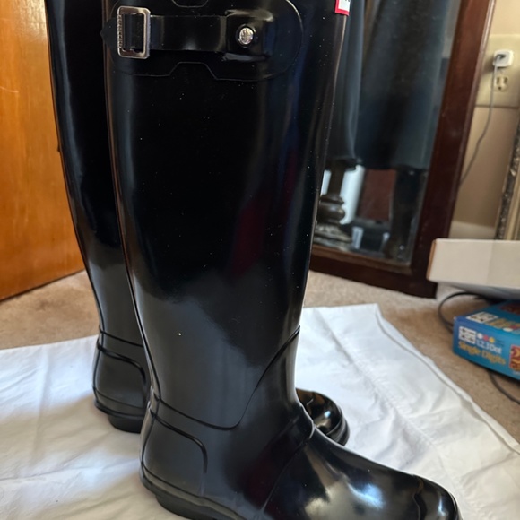 Hunter Tall Black Gloss Boots Size 9 - Picture 5 of 7